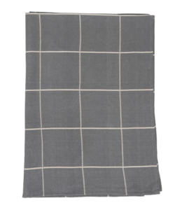 Creative Co-Op Woven Cotton Tablecloth with Grid Pattern