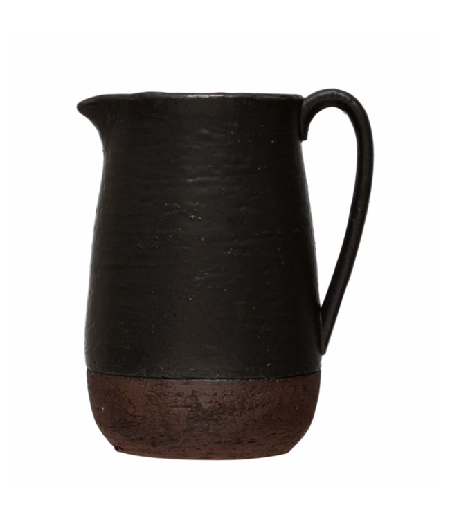 Creative Co-Op Quart Stoneware Pitcher, Reactive Glaze