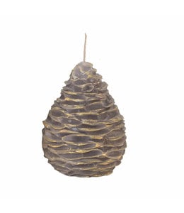 Sullivans Gift Gray & Gold Textured Pine Cone Candle