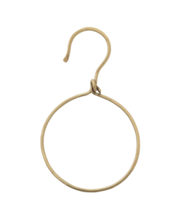 Creative Co-Op Metal Ring with Hook, Brass Finish