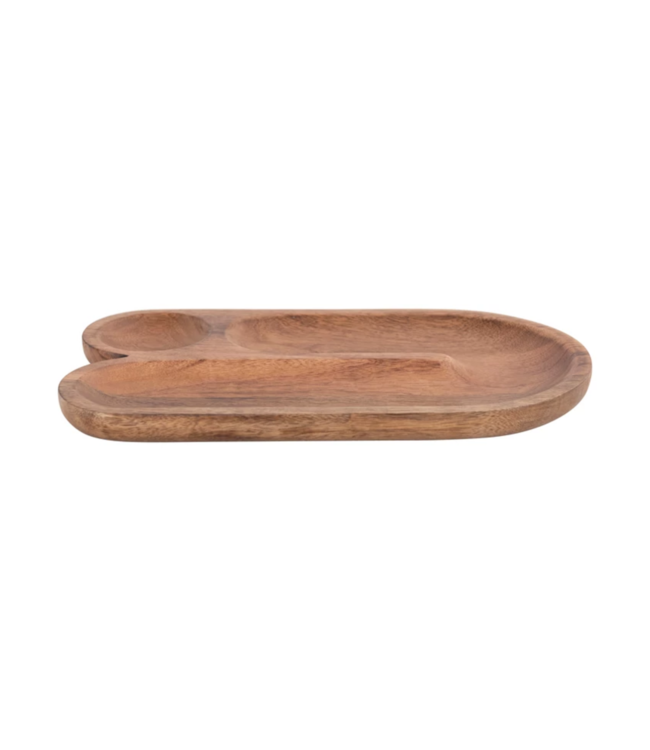 Bloomingville Mango Wood U-Shaped Server with 2 Sections