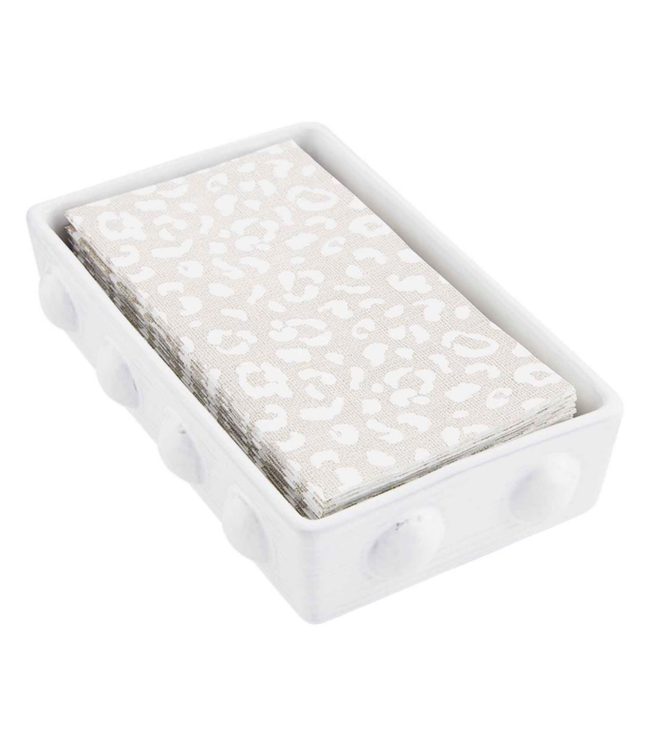 MudPie Leopard Guest Towel Caddy Set