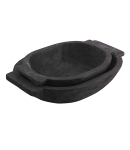 MudPie Black Oval Dough Bowl Set