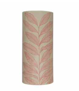 Creative Co-Op Stoneware Umbrella Holder/Vase with Pink Palm