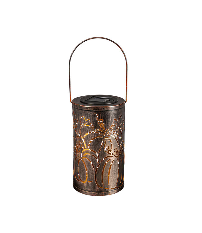 Evergreen Solar Oil Rubbed Bronze Cut Out Lantern, Pumpkins