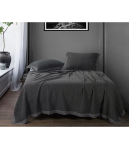 Hiend Accents Waffle Weave Cotton Coverlet- Queen Slate