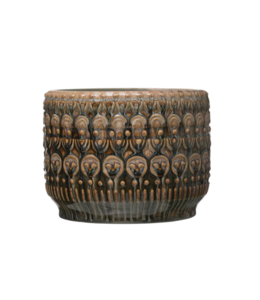 Bloomingville Embossed Stoneware Planter