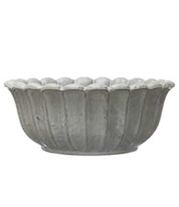 Creative Co-Op Stoneware Flower Shaped Bowl