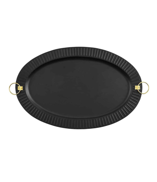 MudPie Black Oval Tray