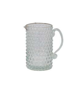 Creative Co-Op Hand-Blown Glass Hobnail Pitcher