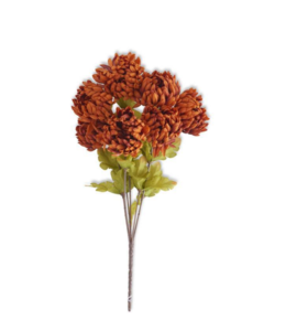 K&K Interiors 21 Inch Rust Ball Mum Bush