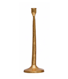 Creative Co-Op Cast Iron Taper Holder, Gold Finish