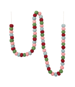 Creative Co-Op 72"L Wool Felt Ball Garland, Multi Color