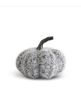 K&K Interiors Black & White Knit Pumpkin w/Resin Stem