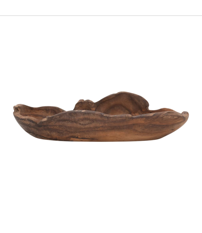 Creative Co-Op Decorative Teak Wood Bowl