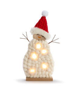 Demdaco Lit Knit Snowman with Santa Hat