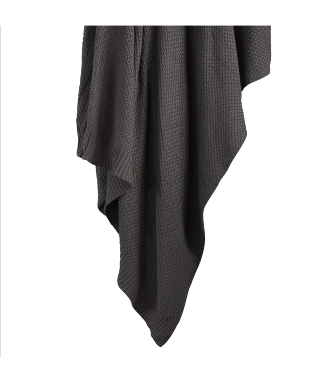 Hiend Accents Cotton Knit Throw- King- Slate