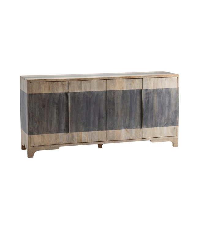 Crestview Collection Bengal Manor 2 Tone Grey Mango Wood 4 Door Sideboard