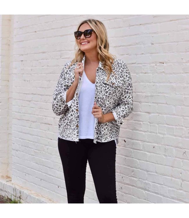 MudPie Sterling Cream Leopard Shacket