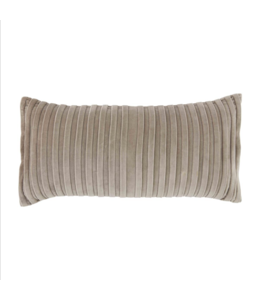 MudPie Lumbar Taupe Velvet Pillow