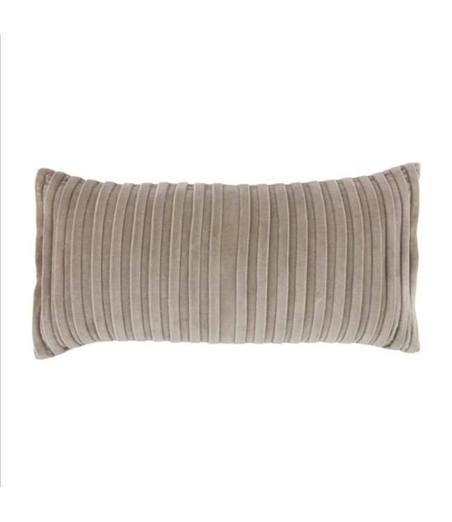 MudPie Lumbar Taupe Velvet Pillow