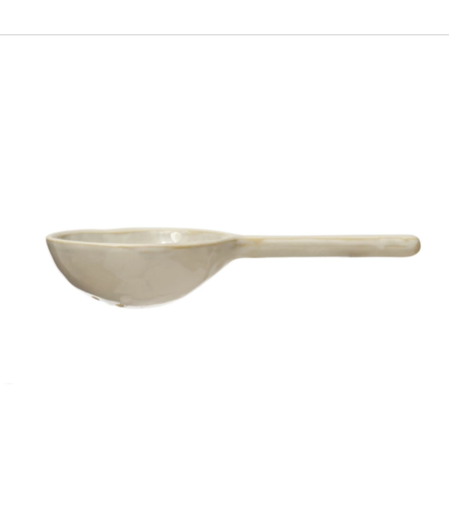 Creative Co-Op Stoneware Strainer Spoon, Reactive Glaze