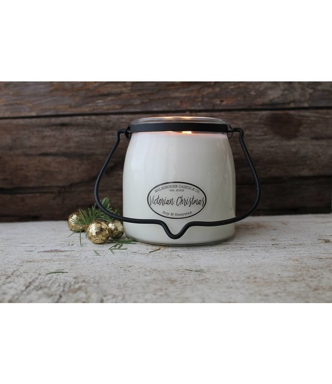 Milkhouse Candle Company Butter Jar 16 Oz: Victorian Christmas