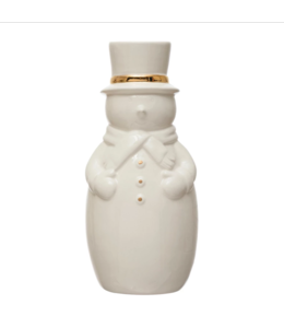 Creative Co-Op Stoneware Snowman Vase