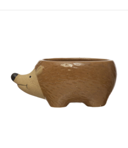 Creative Co-Op Stoneware Hedgehog Planter