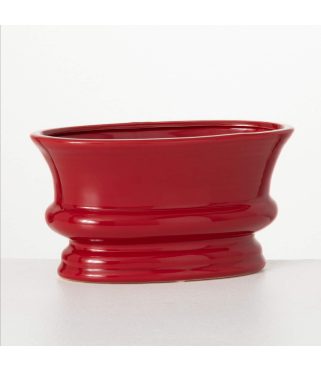 Sullivans Gift Red Oval Planter