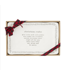MudPie Christmas Rules Tray