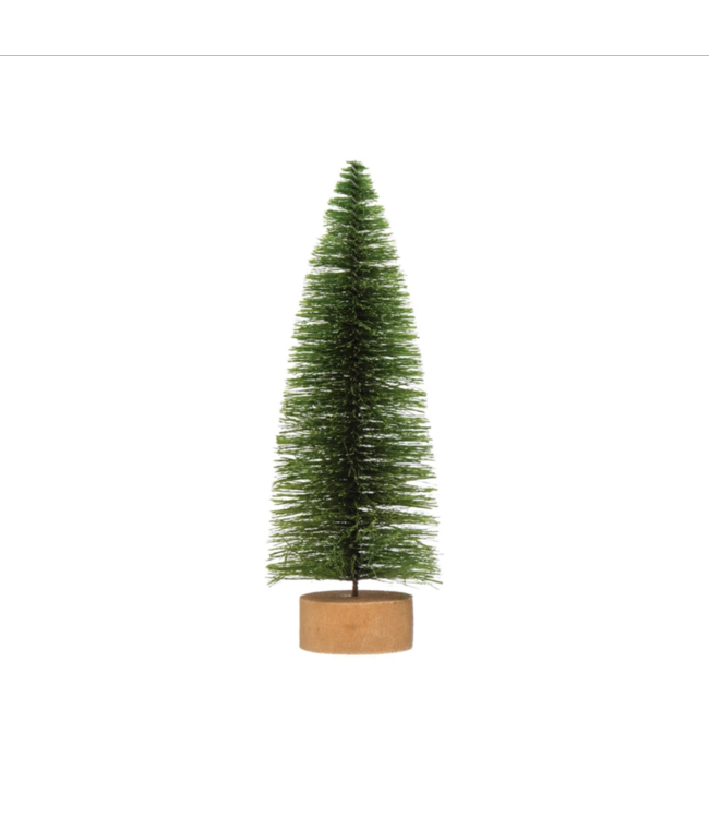 Creative Co-Op Sisal Bottle Brush Tree with Wood Base, Green