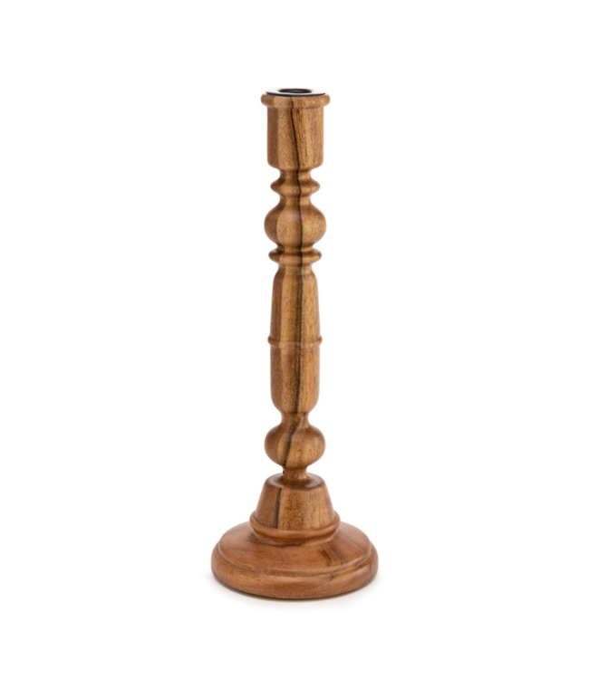 Demdaco Turned Wood Candleholder - Medium