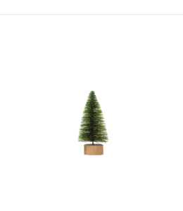 Creative Co-Op Sisal Bottle Brush Tree with Wood Base, Green