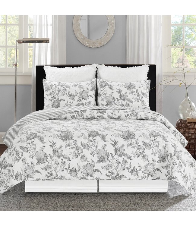 C&F Home Miriam Quilt Set-Slate- King