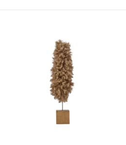 Creative Co-Op Fabric Yarn Tree with Wood Base, Tan Color