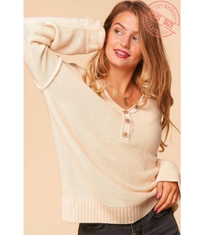 V Neck Button Down Oversized Long Sleeve