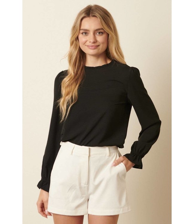 Ruffle Mock Neck Top