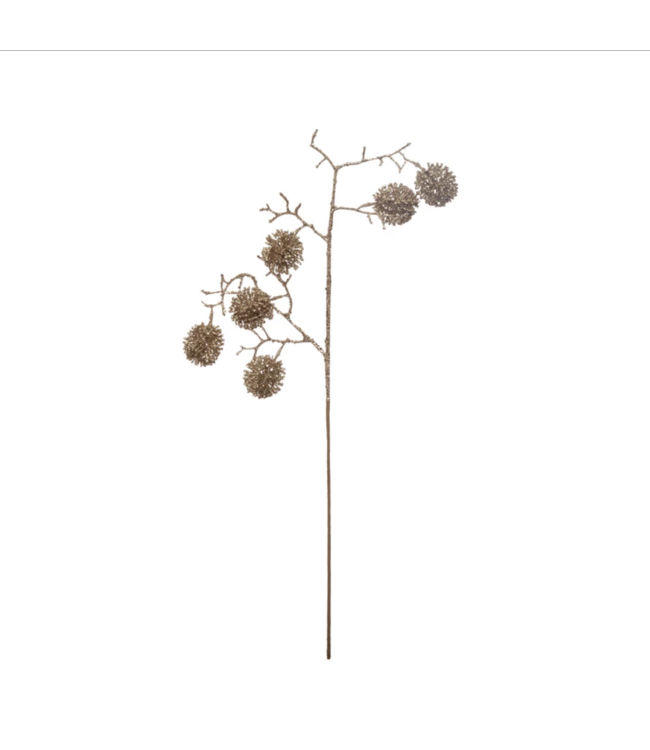 Creative Co-Op Tinsel Ball Pick, Champagne Finish