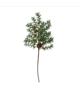 Creative Co-Op Faux Blue Atlas Cedar Stem with Pinecones, Green