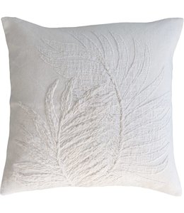 Creative Co-Op Cotton Botanical Embroidery, Natural Pillow Covers, 20" L x 20" W x 1" H