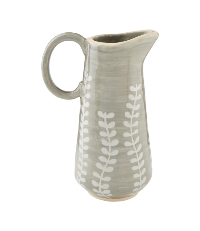 MudPie Leaf Bud Vase- Grey