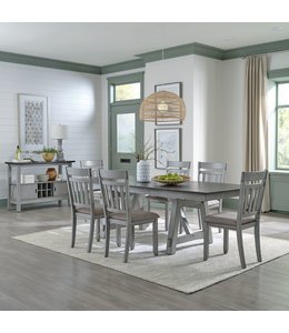 Liberty Furniture Newport Trestle Base Set with Six Chairs