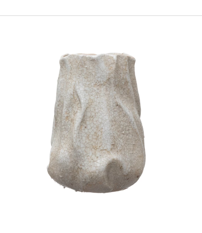 Creative Co-Op Stoneware Organic Shaped Vase, Crackle Glaze