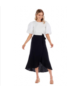 MudPie Black Mallie Wrap Skirt