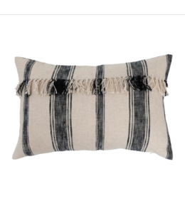 Creative Co-Op Woven Cotton Lumbar Pillow & Fringe