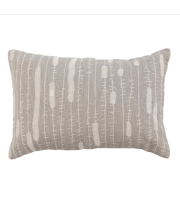 Creative Co-Op Cotton Lumbar Pillow w/ Embroidery