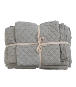 Creative Co-Op Woven Cotton Quilted Jacquard Bed Cover w/ 2 Standard Shams, Queen, Set of 3