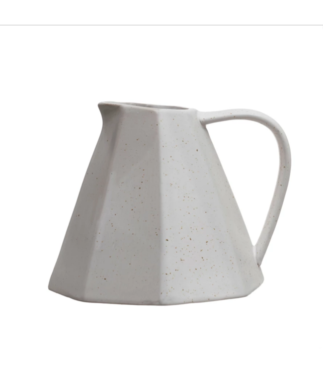 Creative Co-Op Stoneware Pitcher w/ Pleated Sides