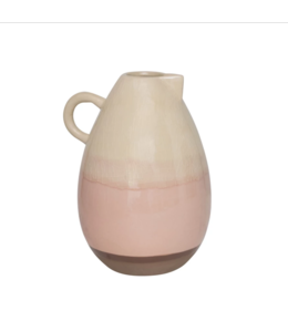 Bloomingville Decorative Ceramic Vase/Pitcher, Reactive Crackle Glaze